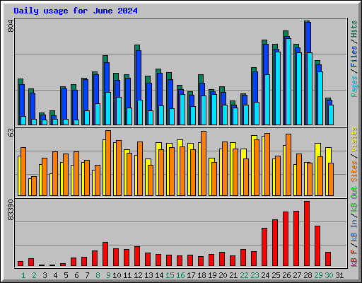 Daily usage for June 2024