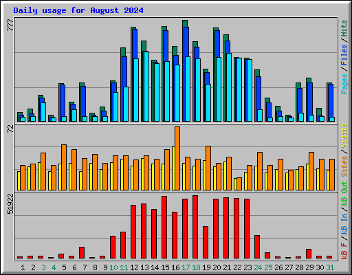 Daily usage for August 2024