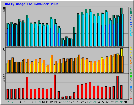 Daily usage for November 2025