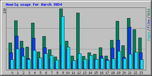 Hourly usage for March 2024