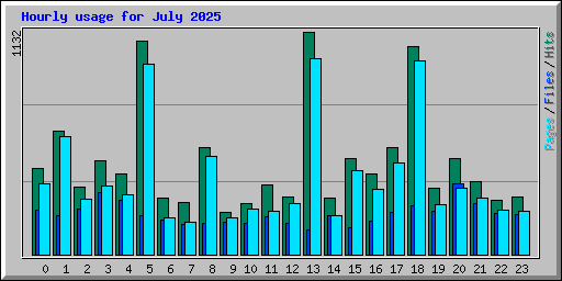 Hourly usage for July 2025