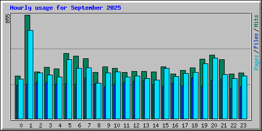Hourly usage for September 2025