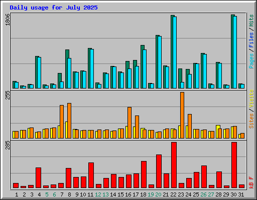 Daily usage for July 2025