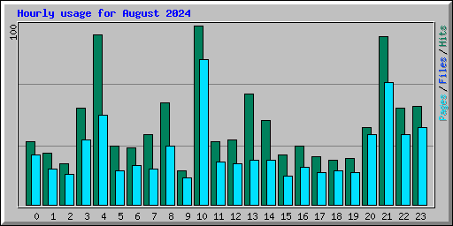 Hourly usage for August 2024