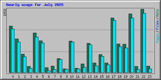 Hourly usage for July 2025