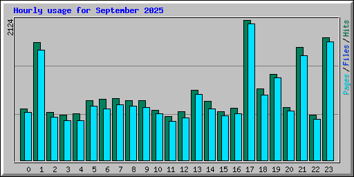 Hourly usage for September 2025