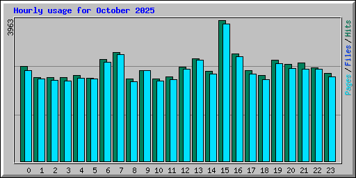 Hourly usage for October 2025